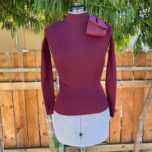 Ted Baker Ambher Bow Sweater In Oxblood 